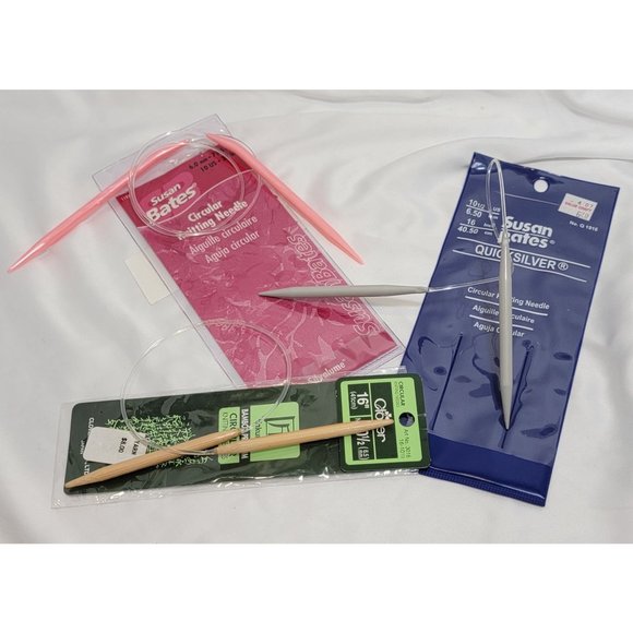 Lot of 3 Circular Knitting Needles, 16", Size 10.5 - Picture 4 of 4